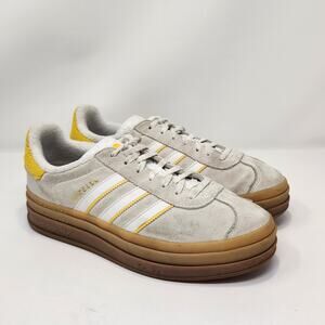 Adidas Gazelle Bold Ivory Bold Gold Suede Leather Sneakers Women Size 9 Athletic